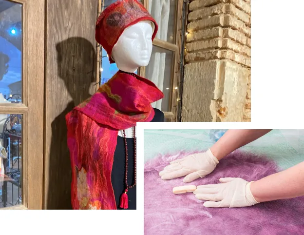 Tout commence avec du fil de laine, de chanvre, du feutre fin, de l'eau chaude et du savon